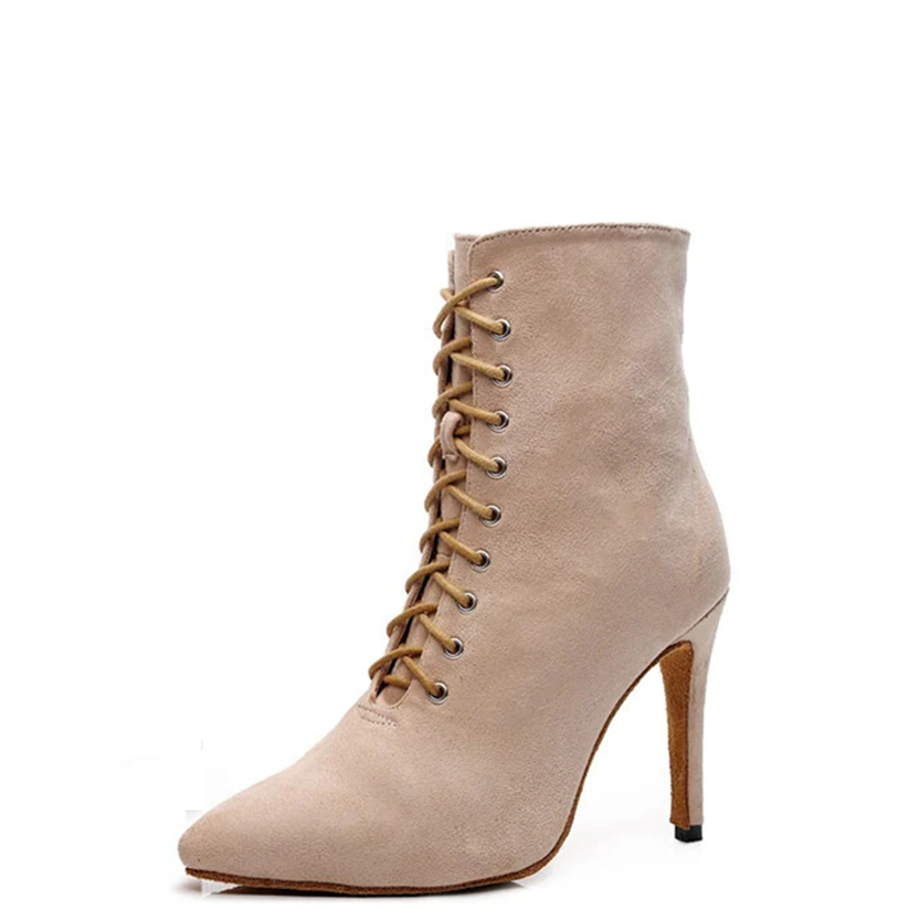 Funki Findz | Boots | Women's Lace-up Suede Dress Boots