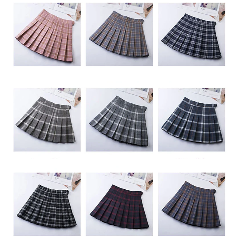 Funki Findz | Skirts | Women's Harajuku Preppy Plaid Mini Skirts