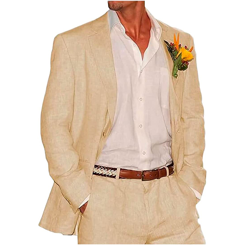 Funki Findz | Suits | Men's 2 Pcs Linen Beach Wedding Suit
