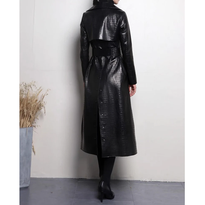 Funki Findz | Jackets | Women's Aligator Print Faux Leather Coat