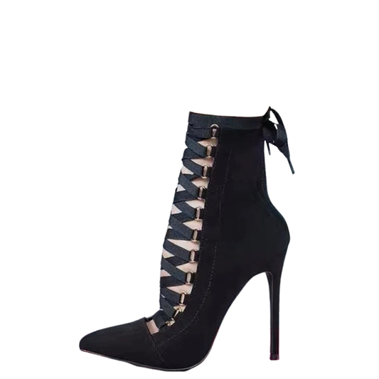 Funki Findz | Boots | Women's Lace Up High Heel Ankle Boots