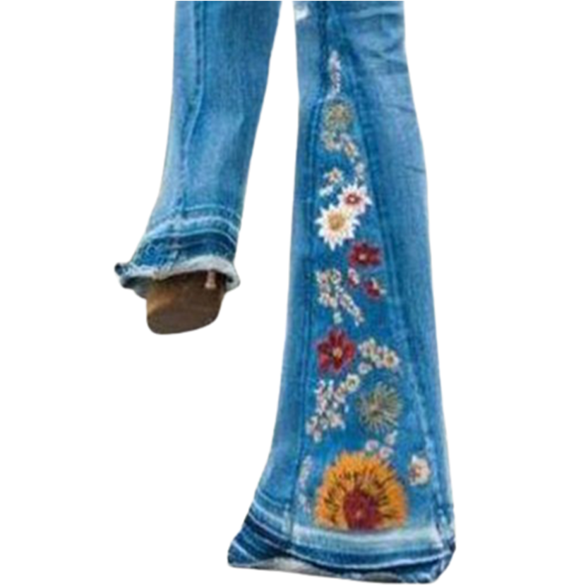 Funki Findz | Pants | Women's Boho Hippy Embroidered Jeans