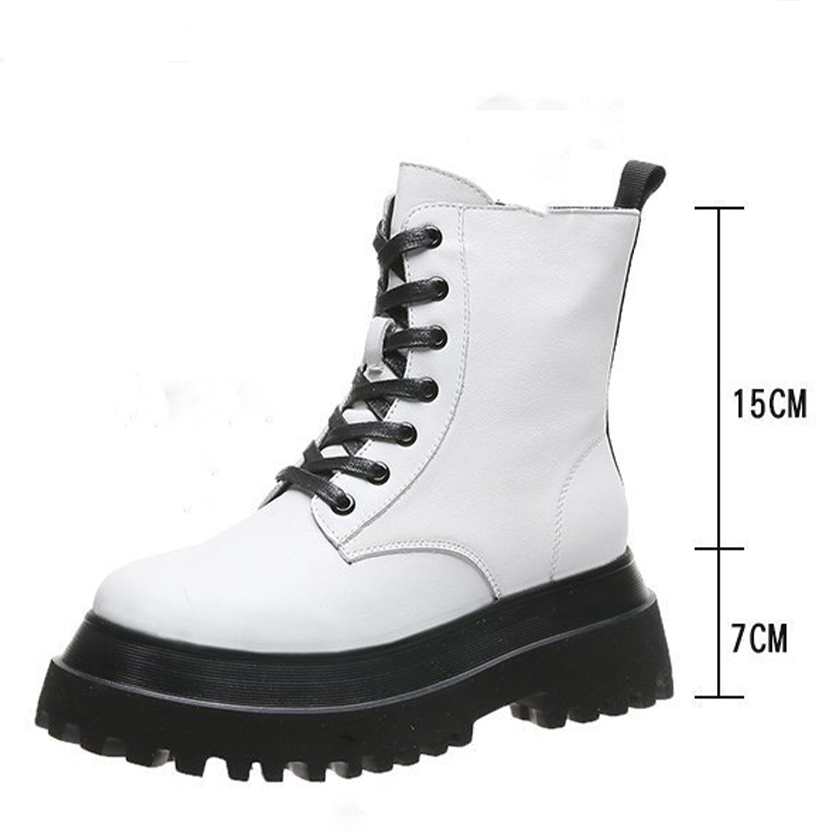Funki Findz | Boots | Women's White Platform Ankle Boots