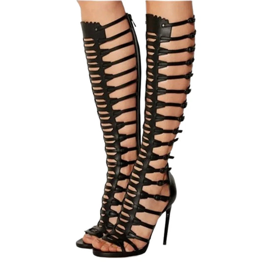 Funki Findz | Boots | Women's Roman Gladiator Lace Up Stilettos