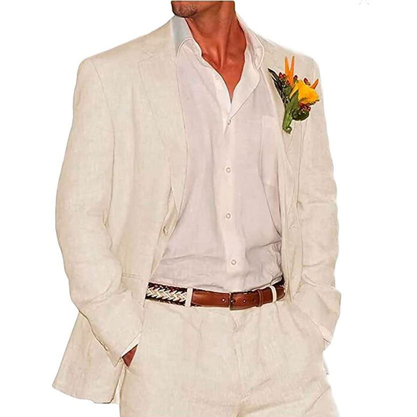 Funki Findz | Suits | Men's 2 Pcs Linen Beach Wedding Suit