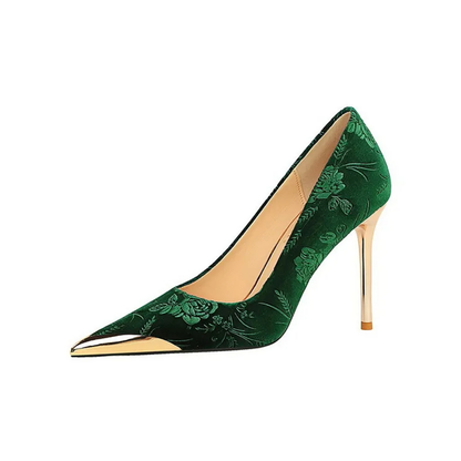 Funki Findz | Shoes | Women's Metal Toe Embroidered Pumps
