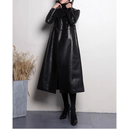 Funki Findz | Jackets | Women's Aligator Print Faux Leather Coat