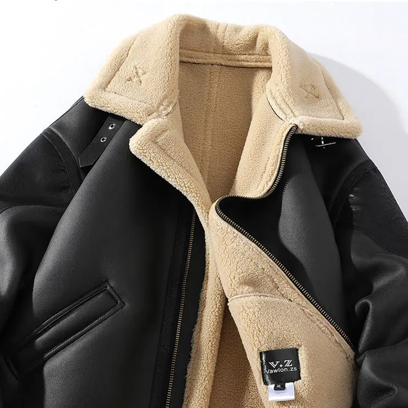 Funki Findz | Jackets | Men's Faux Leather and Sheepskin Jacket