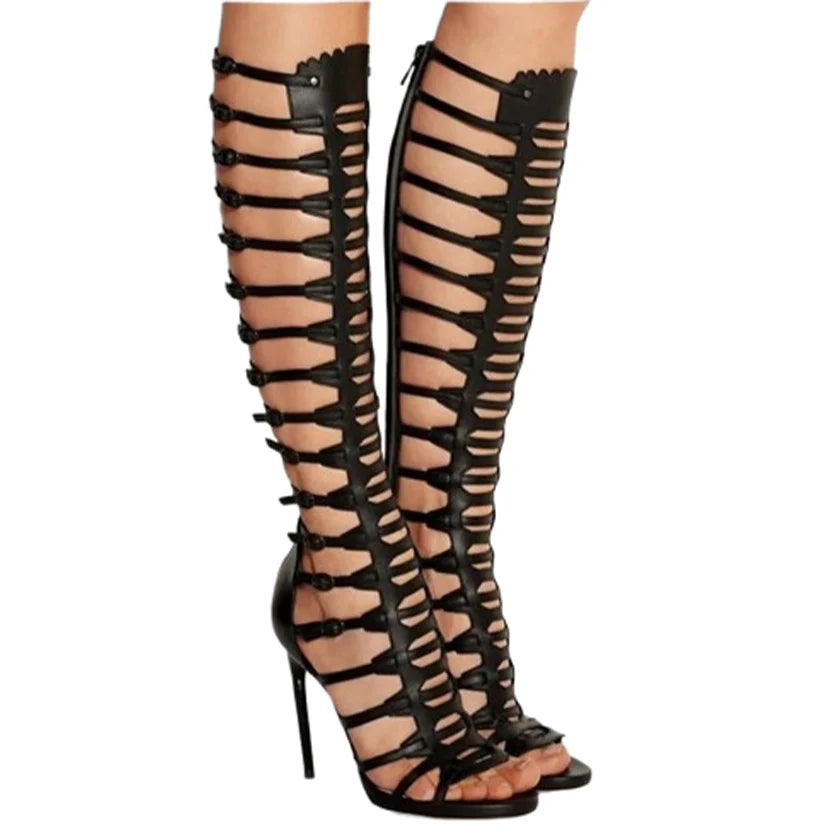 Funki Findz | Boots | Women's Roman Gladiator Lace Up Stilettos
