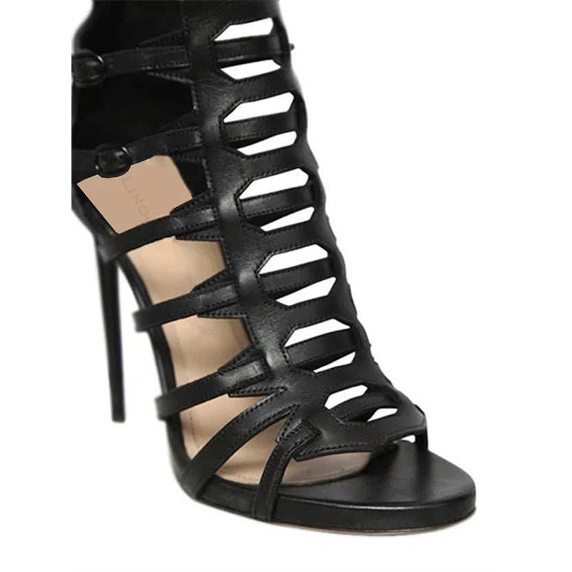 Funki Findz | Boots | Women's Roman Gladiator Lace Up Stilettos
