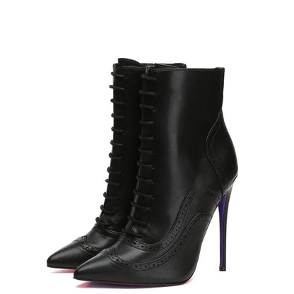 Funki Findz | Boots | Women's Lace Up Pointy Ankle Boots