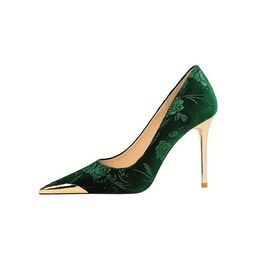 Funki Findz | Shoes | Women's Metal Toe Embroidered Pumps