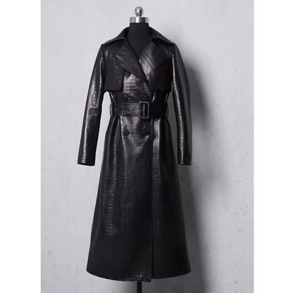 Funki Findz | Jackets | Women's Aligator Print Faux Leather Coat