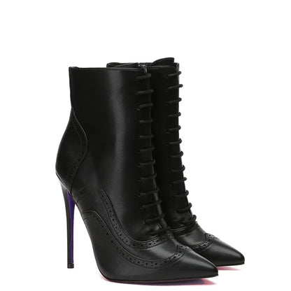 Funki Findz | Boots | Women's Lace Up Pointy Ankle Boots