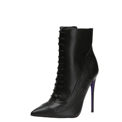 Funki Findz | Boots | Women's Lace Up Pointy Ankle Boots