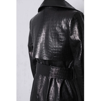 Funki Findz | Jackets | Women's Aligator Print Faux Leather Coat