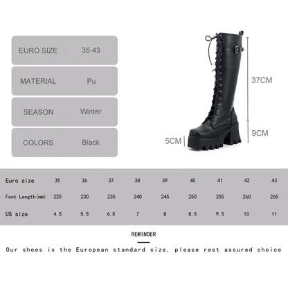 Funki Findz | Boots | Women's Lace Up Chunky Platform Boots