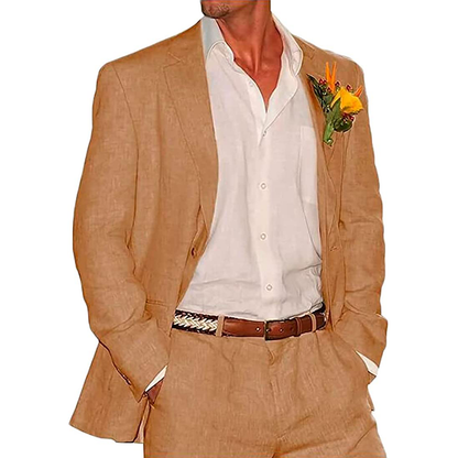 Funki Findz | Suits | Men's 2 Pcs Linen Beach Wedding Suit