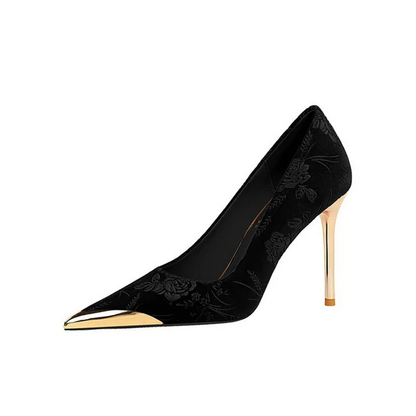 Funki Findz | Shoes | Women's Metal Toe Embroidered Pumps