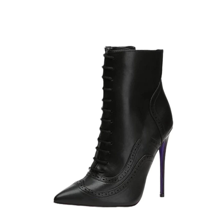 Funki Findz | Boots | Women's Lace Up Pointy Ankle Boots