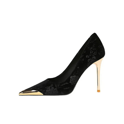 Funki Findz | Shoes | Women's Metal Toe Embroidered Pumps
