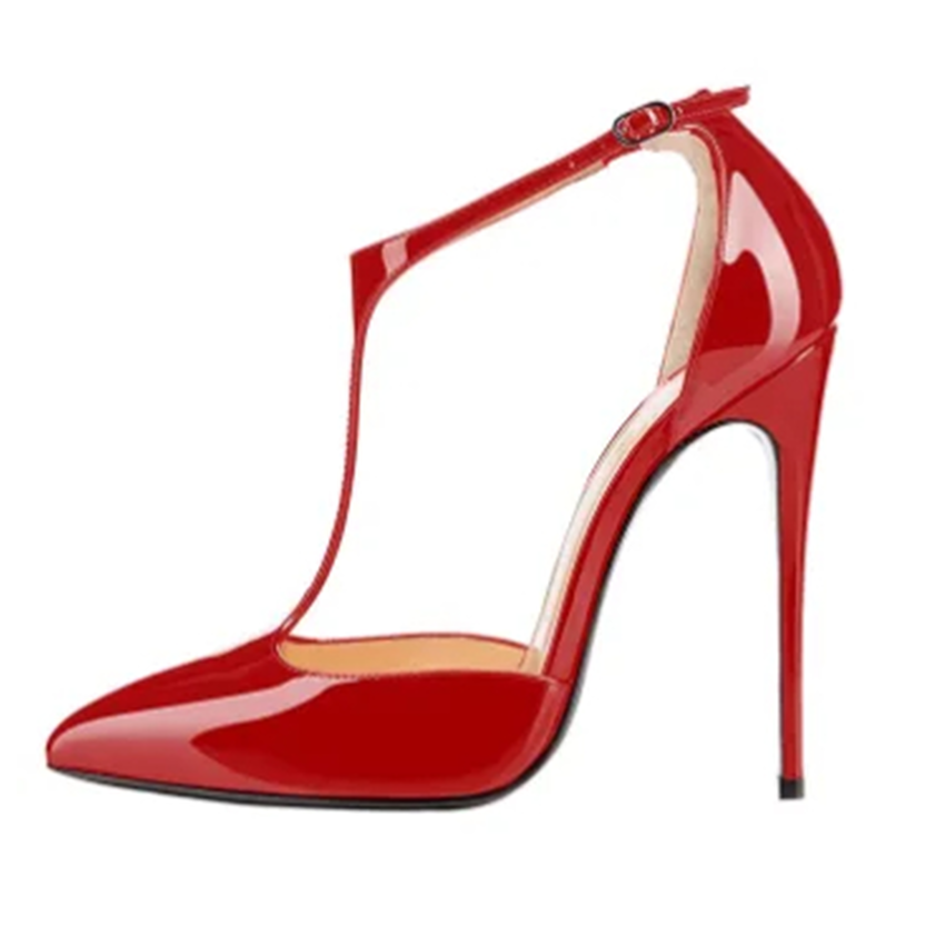 Funki Findz | Shoes | Women's Patent High Heel T-Strap Stilettos