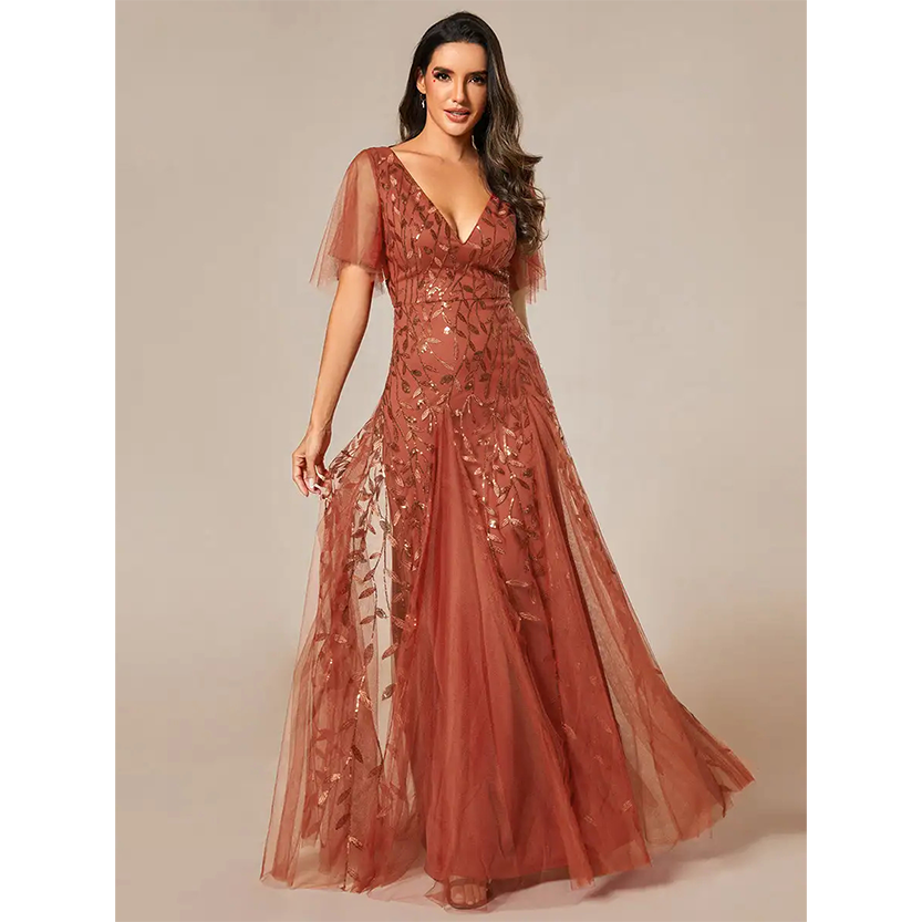 Funki Findz | Dresses | Women's Long Sequin Lace Formal Dress