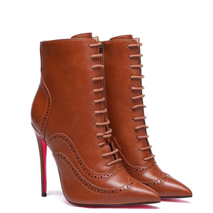 Funki Findz | Boots | Women's Lace Up Pointy Ankle Boots