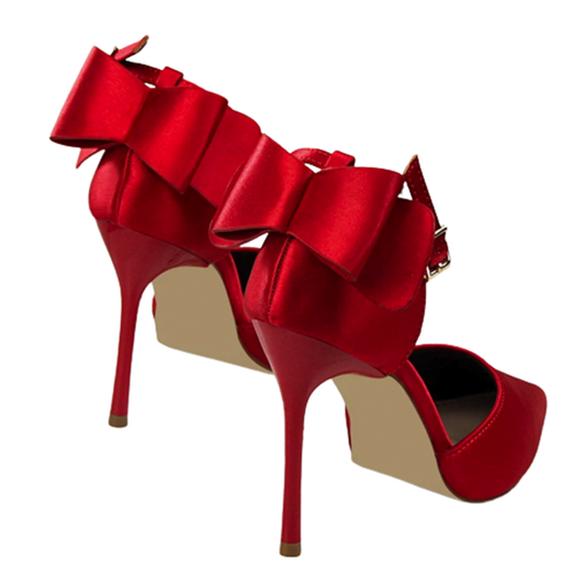 Funki Findz | Shoes | Women's Elegant Silk Bow Stiletto Pumps