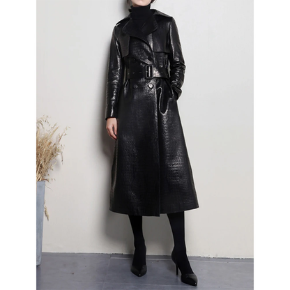 Funki Findz | Jackets | Women's Aligator Print Faux Leather Coat