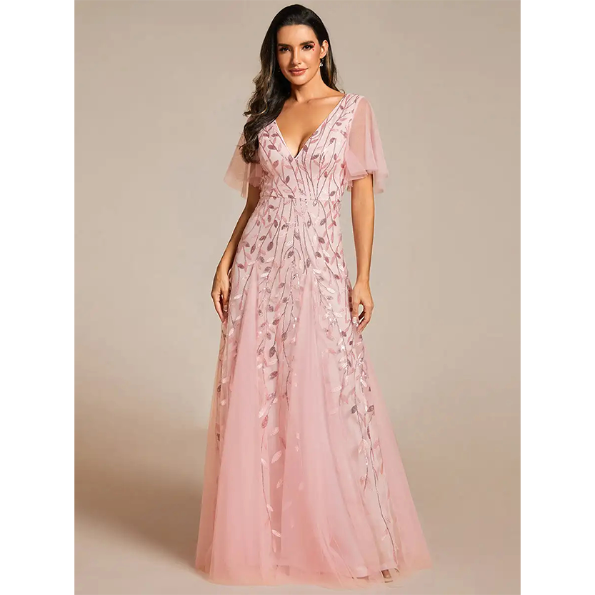 Funki Findz | Dresses | Women's Long Sequin Lace Formal Dress