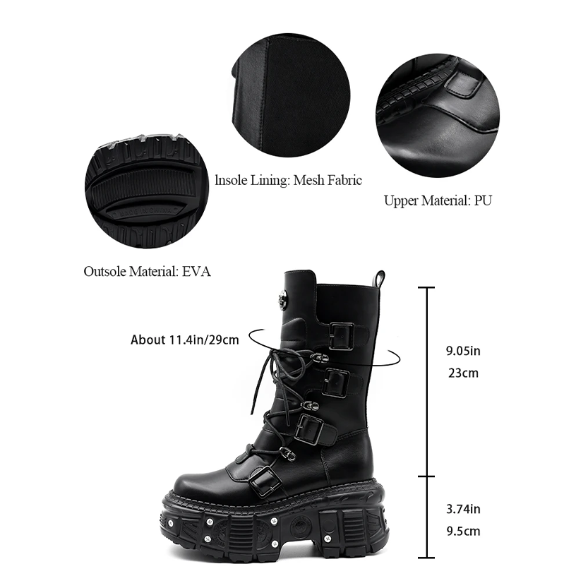 Funki Findz | Boots | Women's Punk Style Lace-up Platform Boot