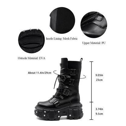 Funki Findz | Boots | Women's Punk Style Lace-up Platform Boot
