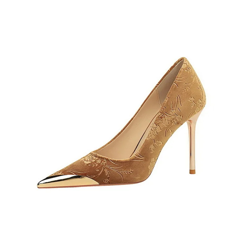 Funki Findz | Shoes | Women's Metal Toe Embroidered Pumps