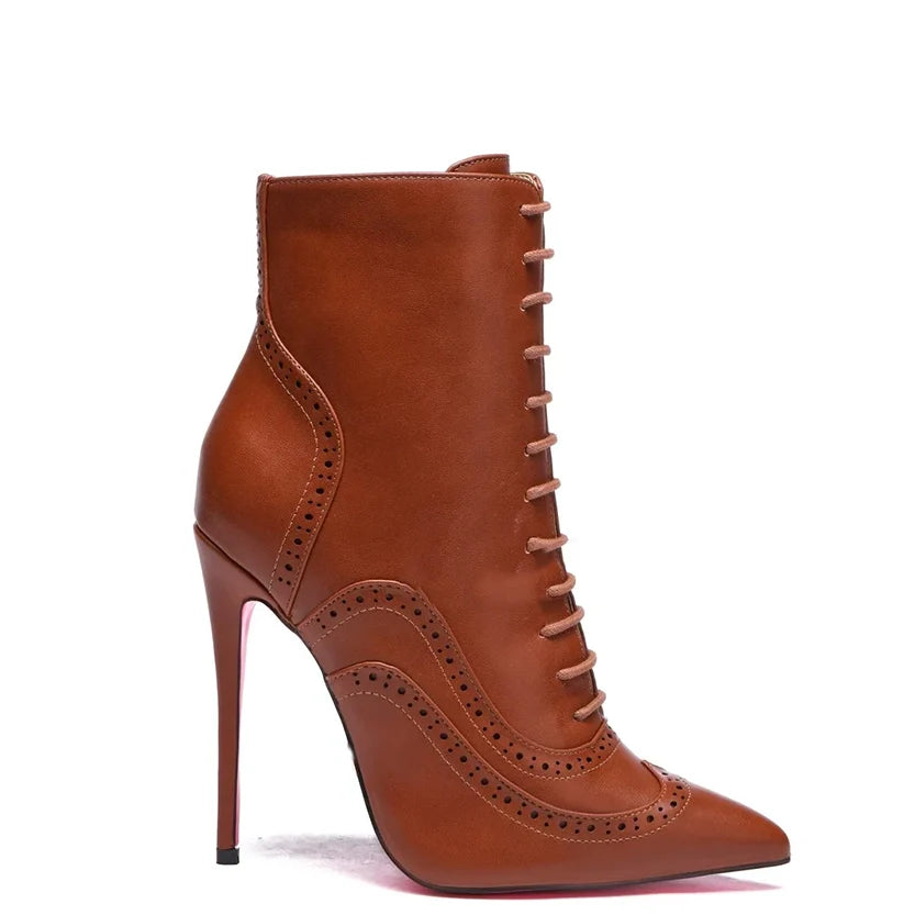 Funki Findz | Boots | Women's Lace Up Pointy Ankle Boots