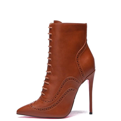 Funki Findz | Boots | Women's Lace Up Pointy Ankle Boots
