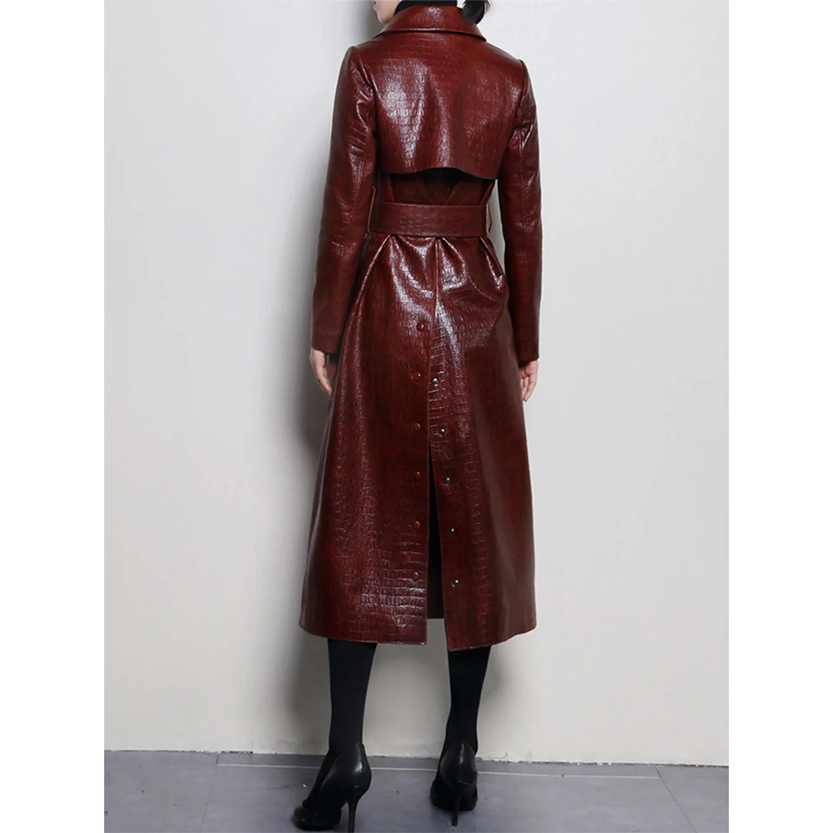 Funki Findz | Jackets | Women's Aligator Print Faux Leather Coat