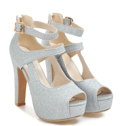 Funki Findz | Shoes | Women's Sequin Peep Toe Platform Sandal