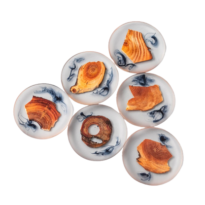 Funki Findz | Coasters | Pine Wood Resin Drink Coasters 6 Pcs