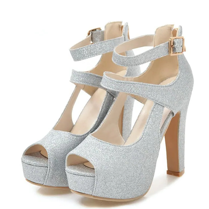 Funki Findz | Shoes | Women's Sequin Peep Toe Platform Sandal