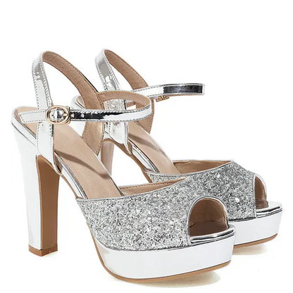 Funki Findz | Shoes | Women's Gold Silver High Chunky Sandals