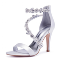 Funki Findz | Shoes | Women's Elegant Satin Crystal High Stiletto