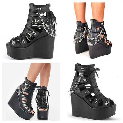 Funki Findz | Shoes | Women's Strappy Platform Wedge Shoes