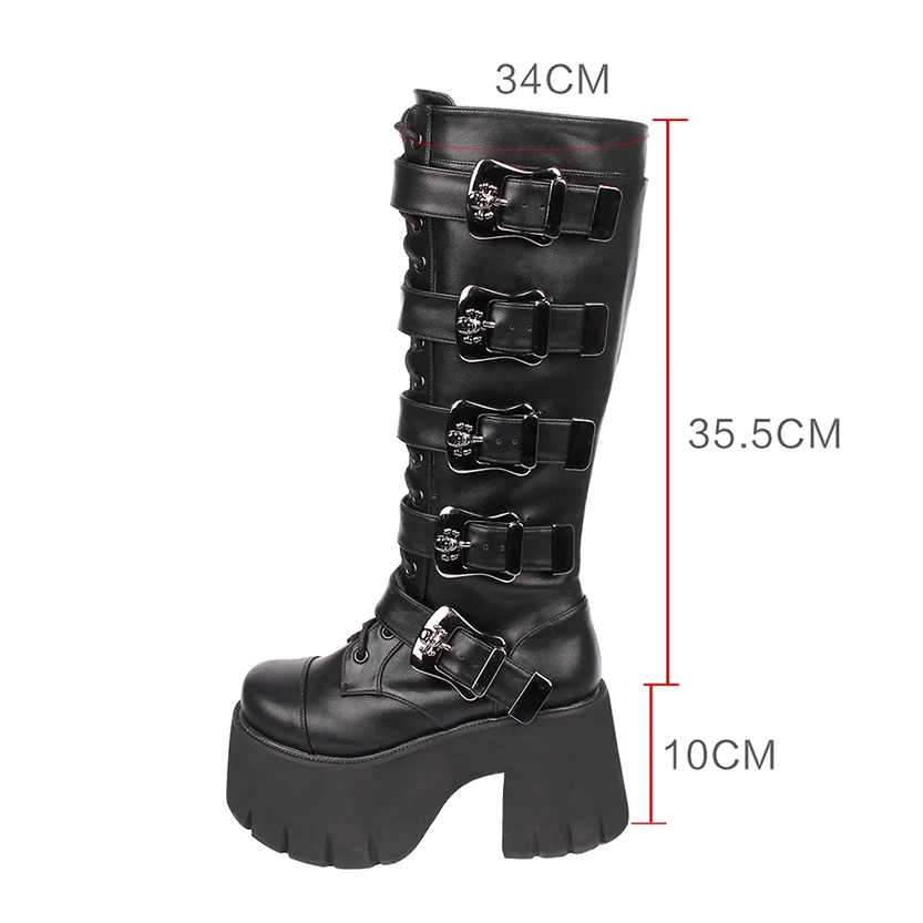 Funki Findz | Boots | Women's Harajuku Wide Buckle Boots