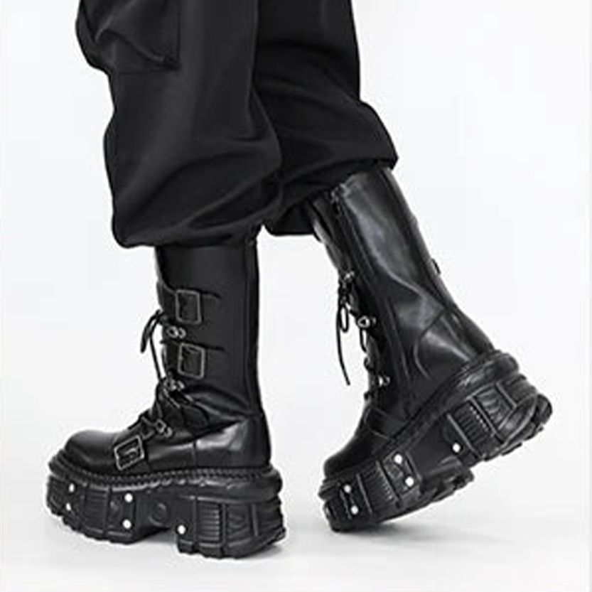 Funki Findz | Boots | Women's Punk Style Lace-up Platform Boot