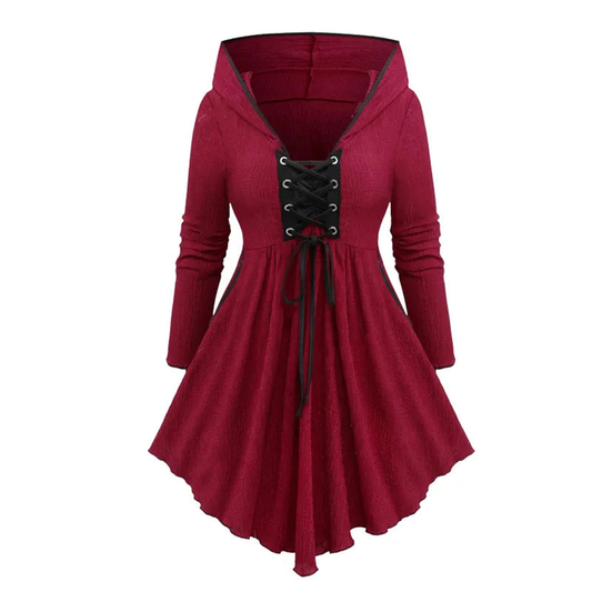 Funki Findz | Shirts | Women's Lace Up Handkerchief Hood Shirt