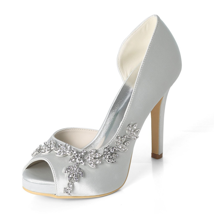 Funki Findz | Shoes | Women's Satin Peep Toe Wedding Shoes
