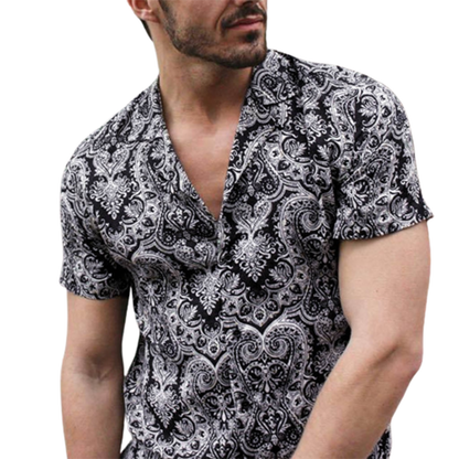 Funki Findz | Shirts | Men's Floral Hipster Short Sleeve Dress Shirt