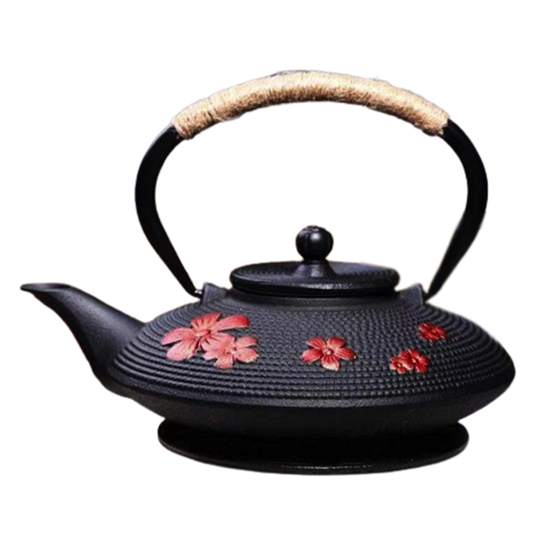 Funki Findz | Teapots | Cherry Blossoms Cast Iron Tea Kettle