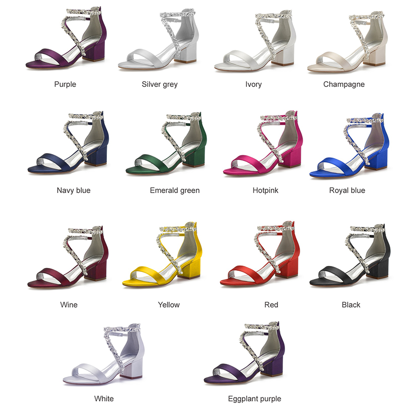 Funki Findz | Shoes | Women's Crystal Satin Low Prom Sandals
